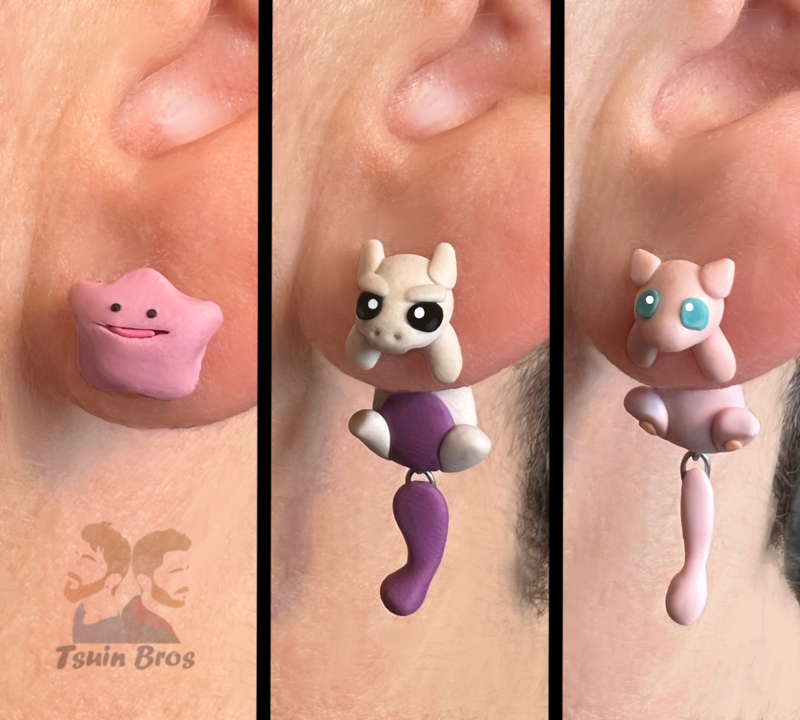 Video game Monster Earrings – Stud Earrings - Handcrafted Polymer Clay Earrings – Hypoallergenic Lightweight Gift for Gamers.