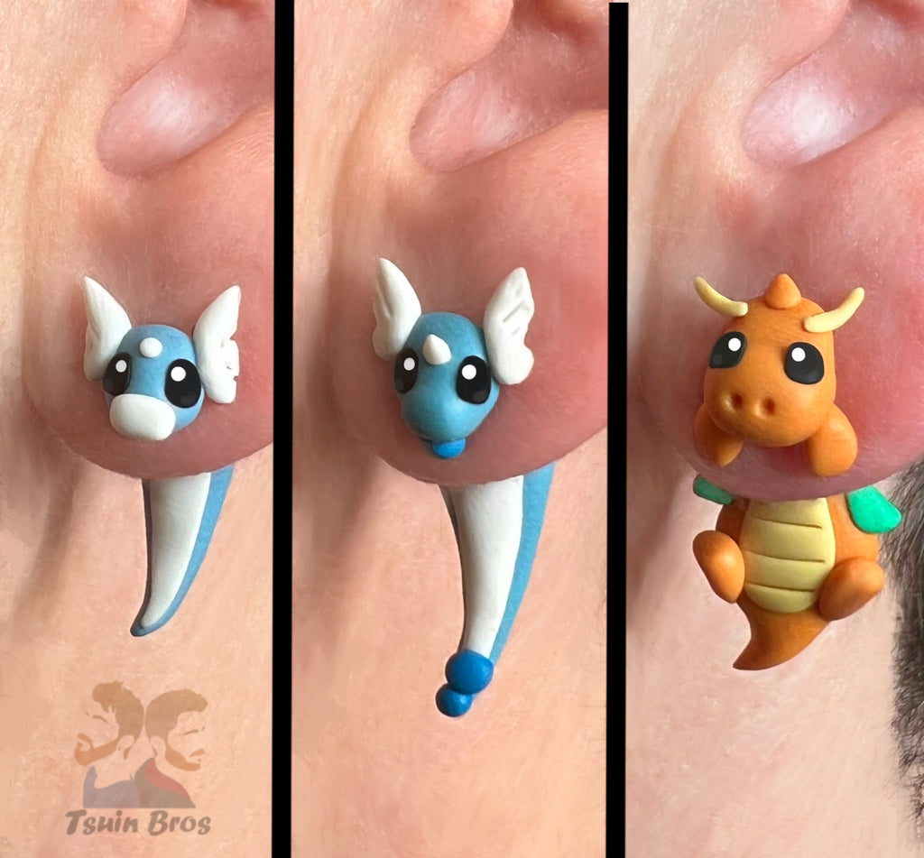 Video game Dragon Earrings – Stud Earrings - Handcrafted Polymer Clay Earrings – Hypoallergenic Lightweight Gift for Gamers.