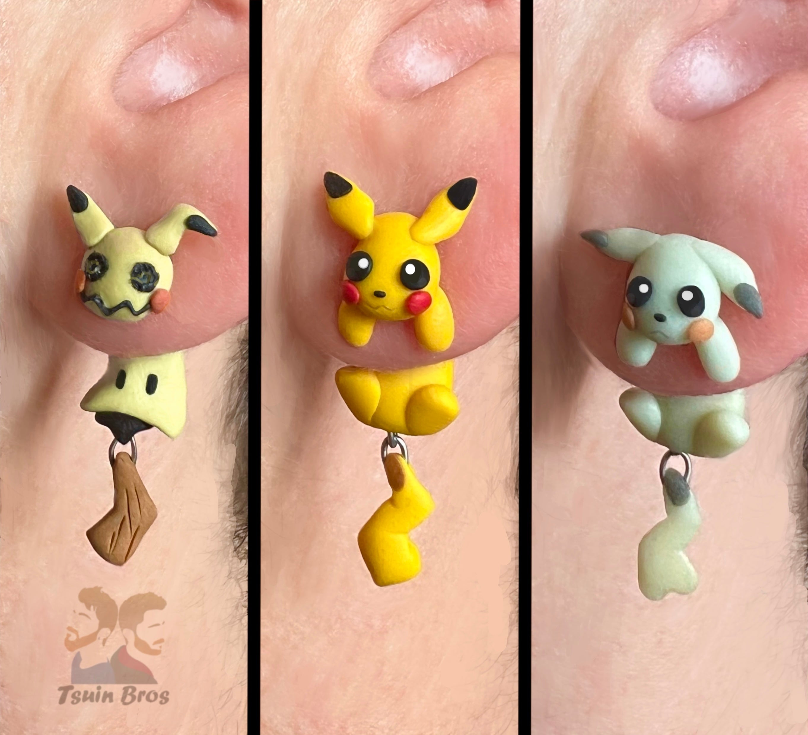 Video game Electric Monster Earrings – Stud Earrings - Handcrafted Polymer Clay Earrings – Hypoallergenic Lightweight Gift for Gamers.