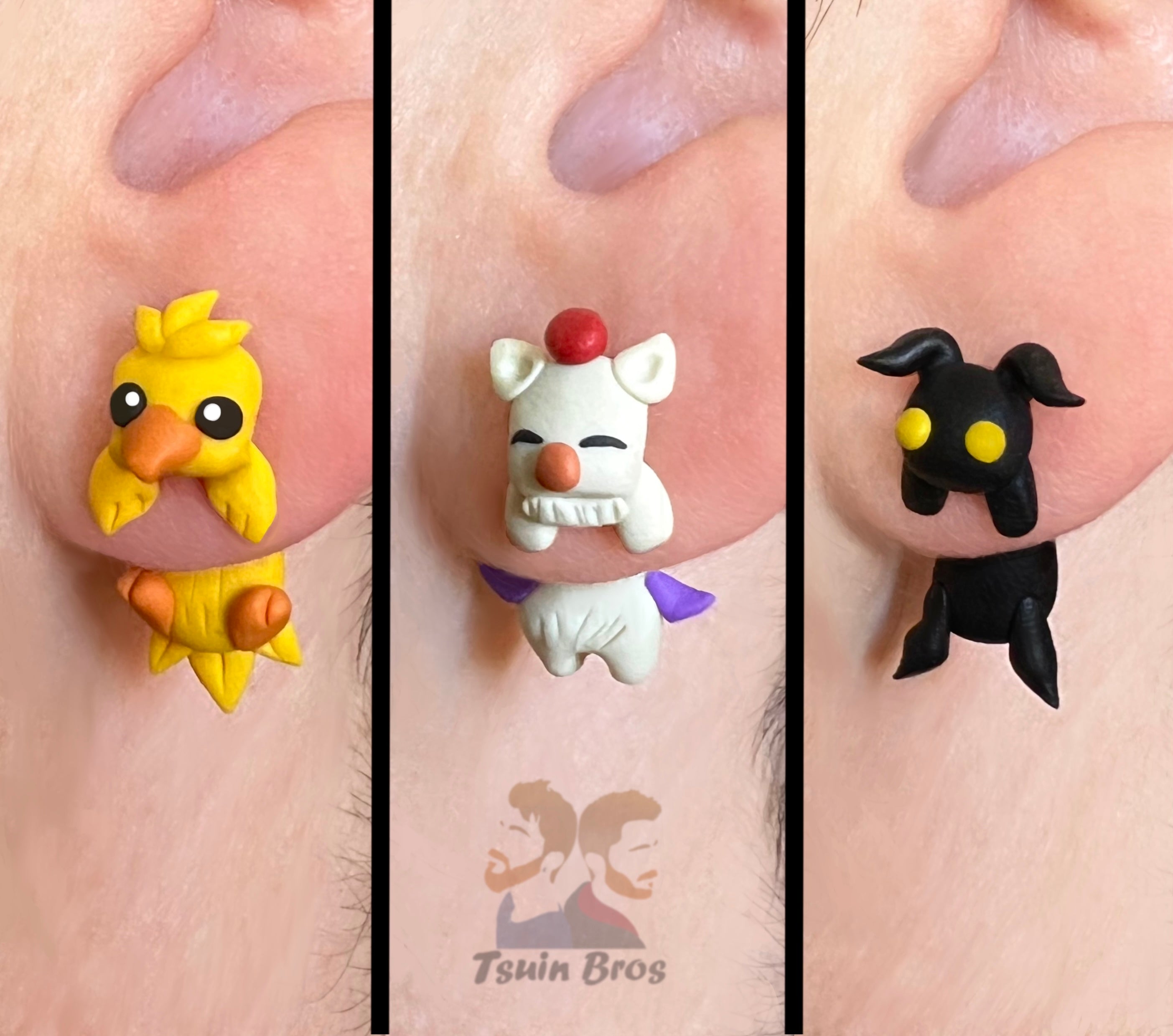 Video game and Anime Fantasy Earrings – Stud Earrings - Handcrafted Polymer Clay Earrings – Hypoallergenic Lightweight Gift for Gamers.