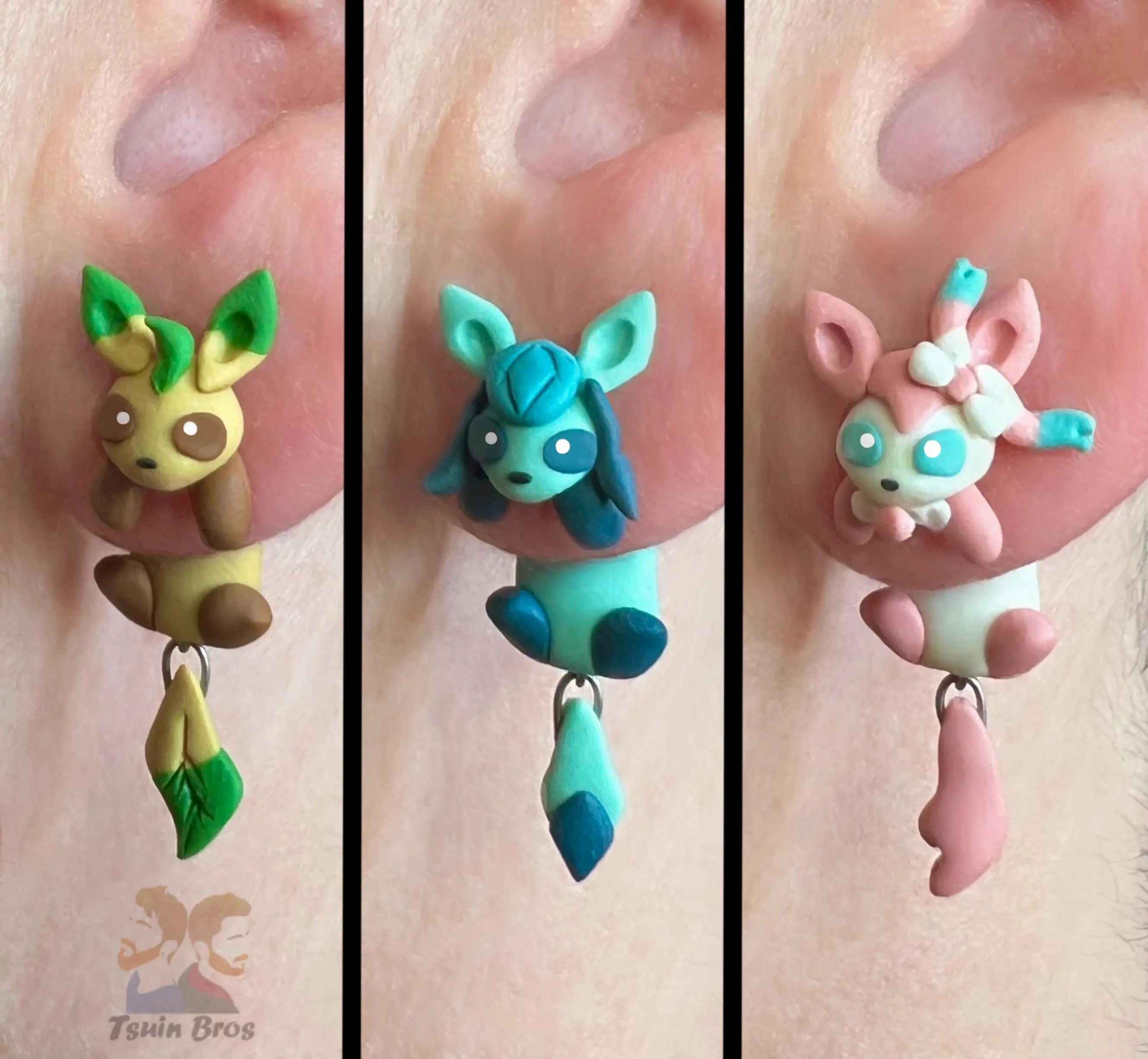 Video game Eevolution Earrings – Stud Earrings - Handcrafted Polymer Clay Earrings – Hypoallergenic Lightweight Gift for Gamers.