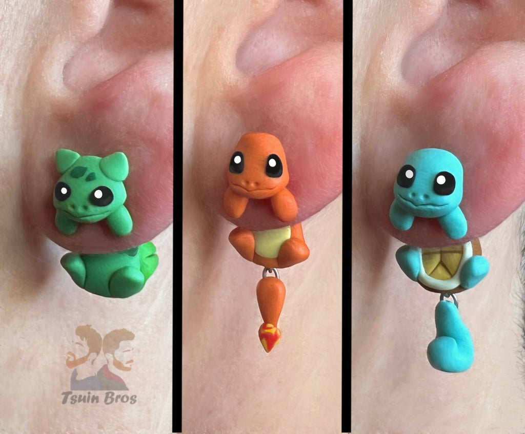 Video game Starters Earrings – Stud Earrings - Handcrafted Polymer Clay Earrings – Hypoallergenic Lightweight Gift for Gamers.