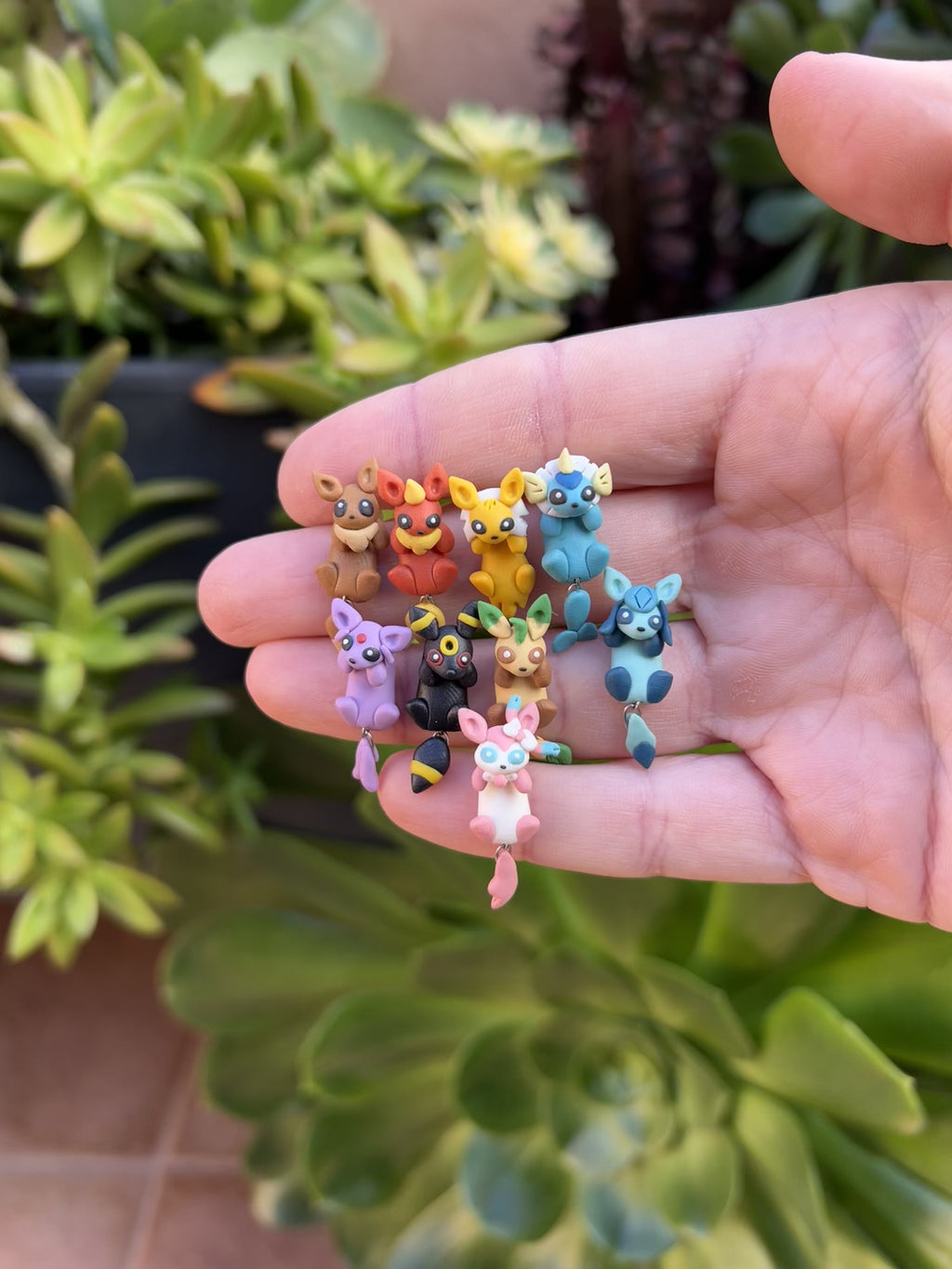 Video game Eevolution Earrings – Stud Earrings - Handcrafted Polymer Clay Earrings – Hypoallergenic Lightweight Gift for Gamers.